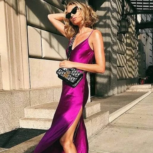 Early Bird Discount modern dressHigh-Waisted Maxi Satin Dress for Women