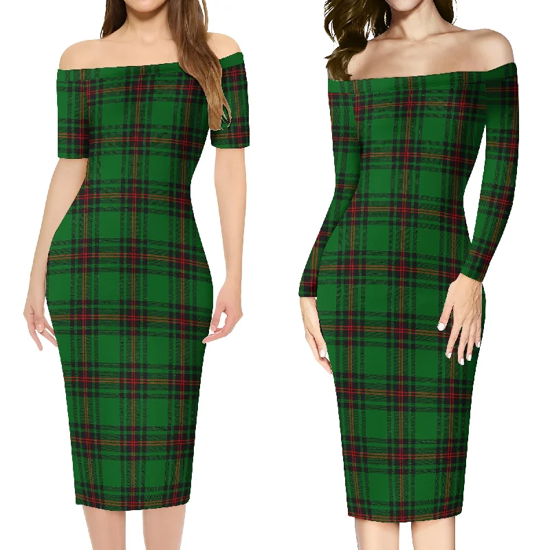Exclusive Savings Primrose Tartan Off Shoulder Lady Dress