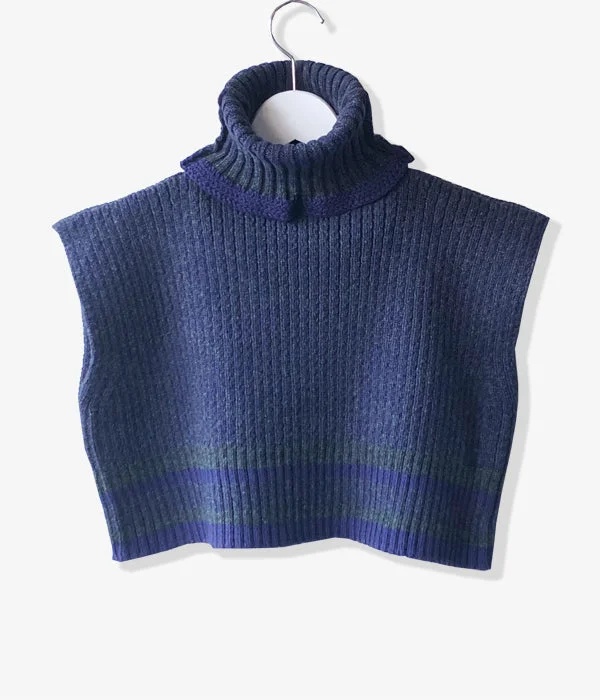 Deal Zone fashion-forward coatFUMIKA_UCHIDA/LINED HIGH-NECK BIB(PURPLE×CHARCOAL）