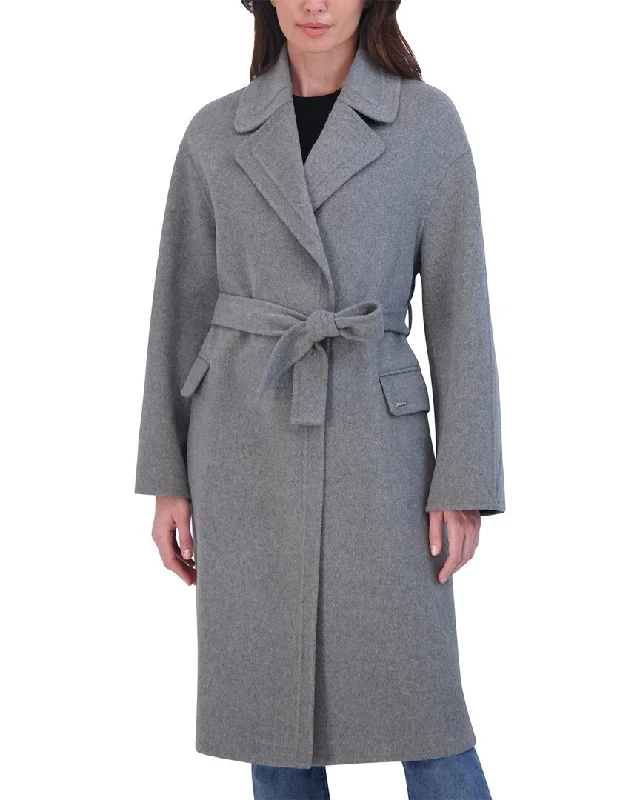 Tahari Wool-Blend Wrap Coat