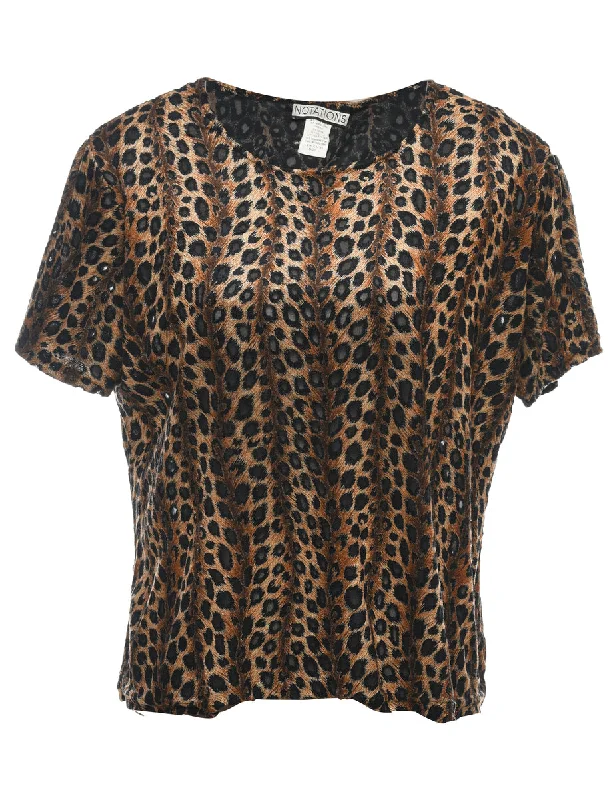 Lowest Prices modern coatLeopard Print Top - L