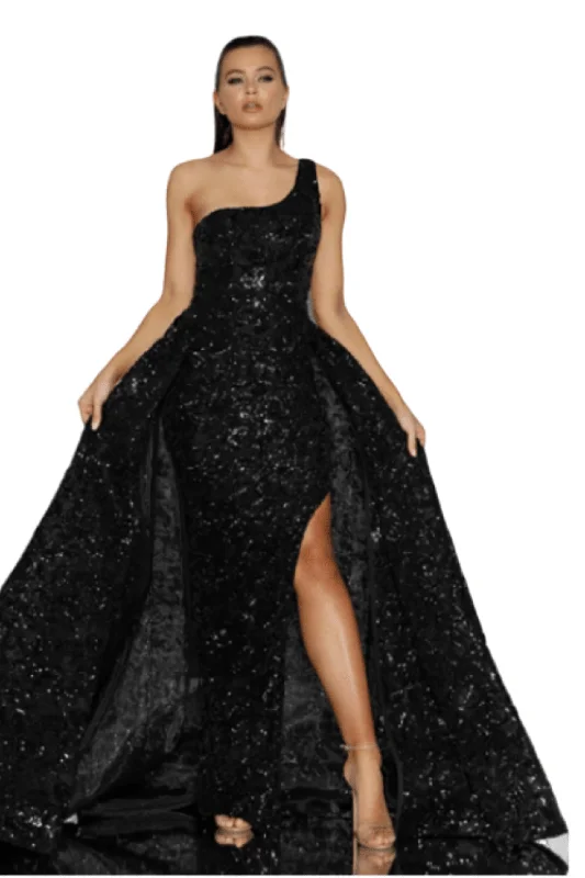 Price Break lace dressBUY IT JADORE Samantha Gown with Overskirt JX2010 (Black)