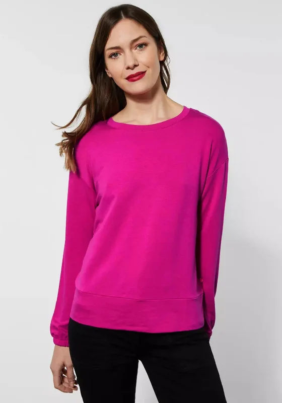 Seasonal Sale sleek hoodieStreet One Lightweight Stretch Sweatshirt, Lavish Pink