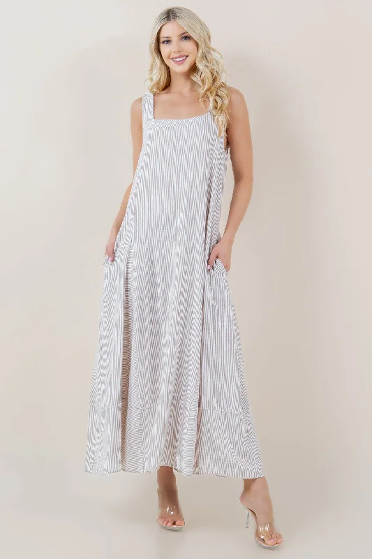 Special Savings relaxed fit dressS/LESS SQUARE NECK GODET ALINE MIDI DRESS - D3714-KYZFT-0993
