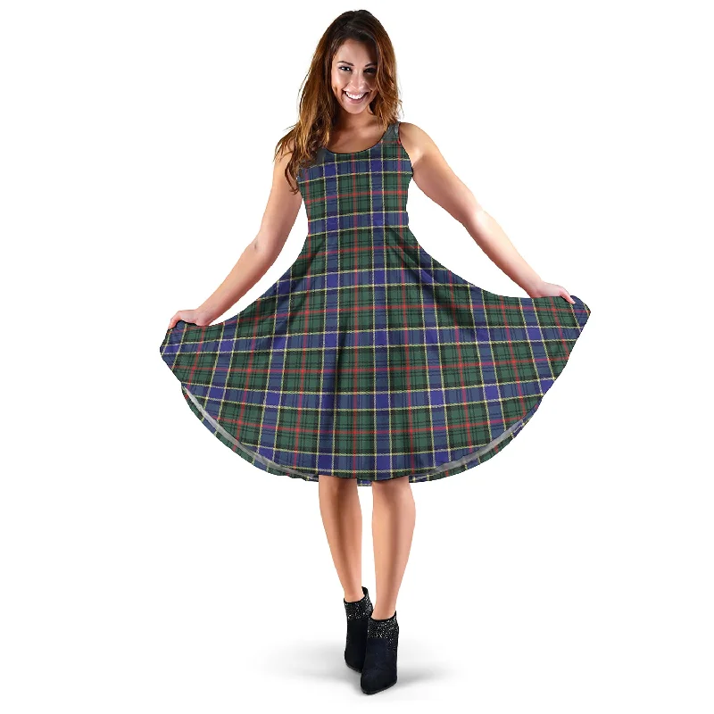 Deal Explosion Ogilvie (Ogilvy) Hunting Modern Tartan Sleeveless Midi Womens Dress