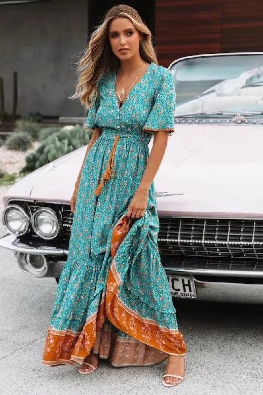Mega Sale trendy dressBohemian V-neck dress