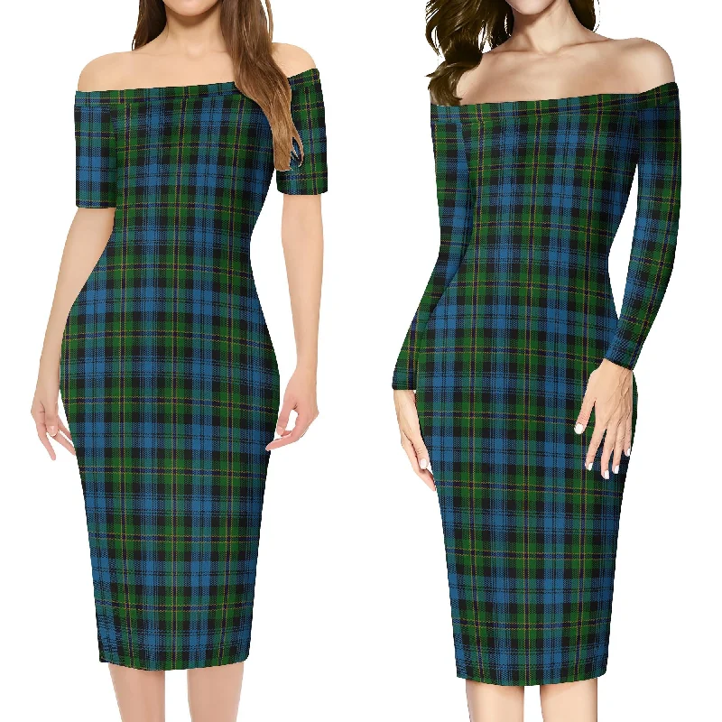Huge Discounts Polaris Tartan Off Shoulder Lady Dress