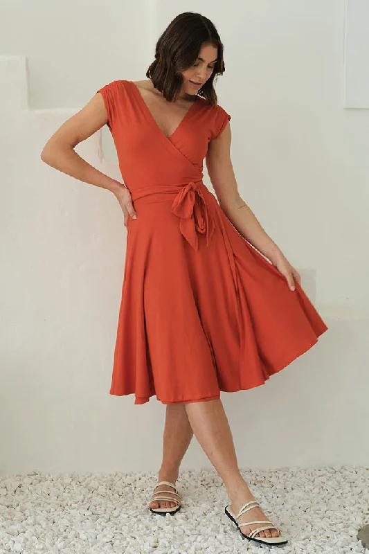 Price Drop spaghetti strap dressWrap Dress - Flame