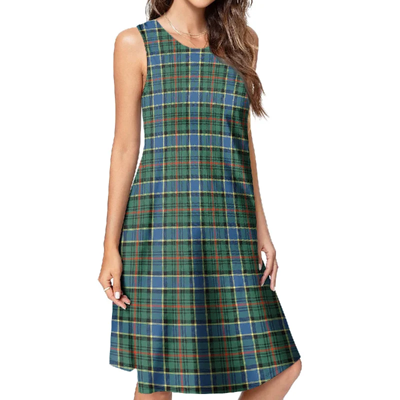 Seasonal Clearance Ogilvie (Ogilvy) Hunting Ancient Tartan Womens Casual Dresses