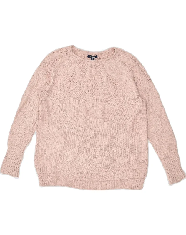 Final Markdown fashionable hoodieCHAPS Womens Oversized Crew Neck Jumper Sweater UK 16 Large Beige Cotton
