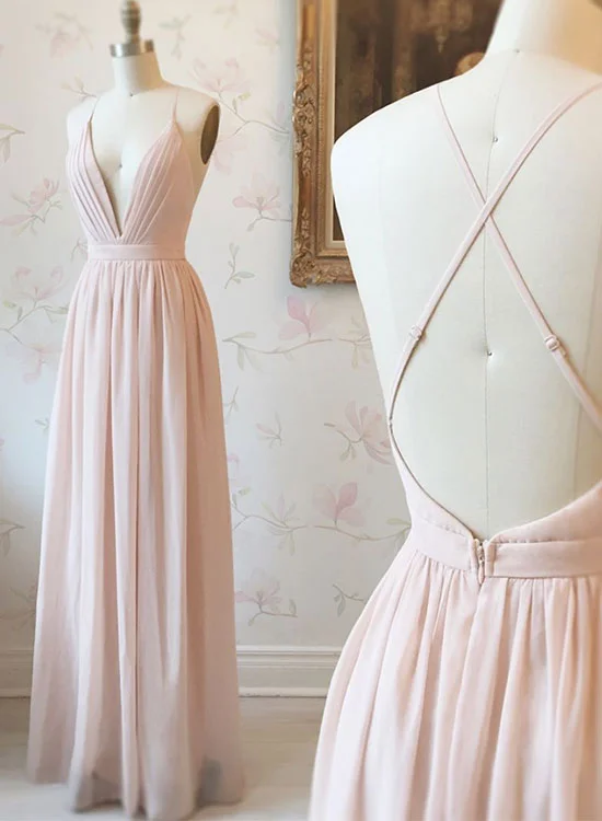 Customer Appreciation Sale Simple Spaghetti Strap V-Neck Prom Dress, Light Pink Evening Party Dress Customer Appreciation Sale Simple Spaghetti Strap V-Neck Prom Dress, Light Pink Evening Party Dress