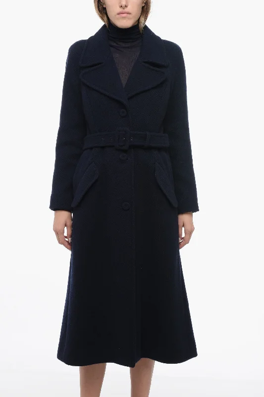 Super Savings casual coatMoschino COUTURE Wool Ribbed Coat with Belt 40 Italian size Super Savings casual coatMoschino COUTURE Wool Ribbed Coat with Belt 40 Italian size