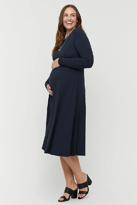 Extra Savings classic fit-and-flare dressOlivia Maternity Dress - Dark Navy