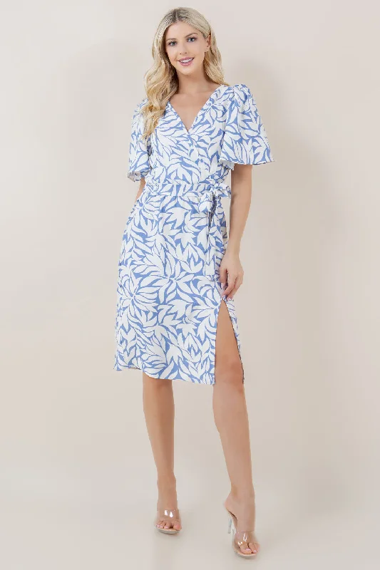 Massive Deals party-ready dressELBOW ANGEL SLV FAUX SURPLICE DRESS - D2795-1610