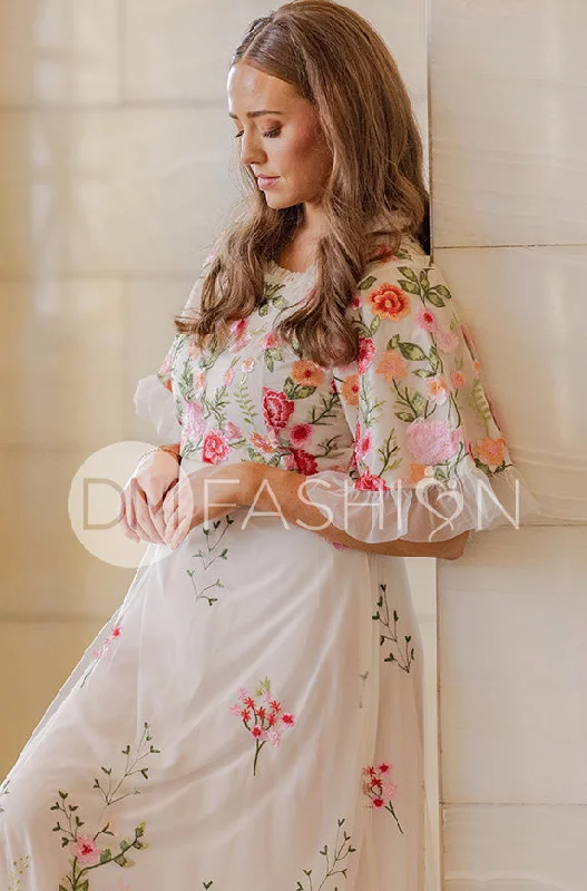 YEAR-End Sale Odette Ivory Garden Floral Gown - DM Exclusive