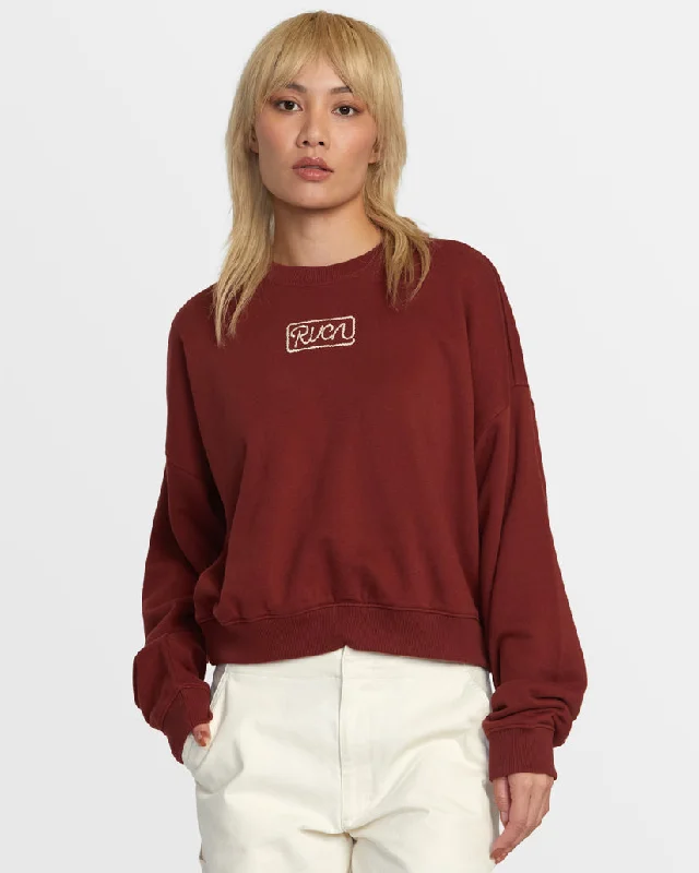 Online Exclusive urban activewear hoodieRVCA COURT CREW SWEATSHIRT - MADDER BROWN