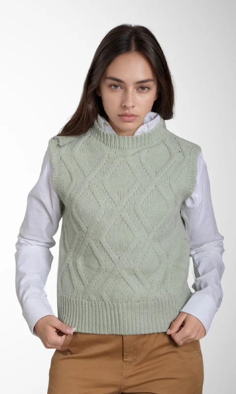 Mega Deal cozy gym sweatshirtWomen Knitted Vest (Mint)