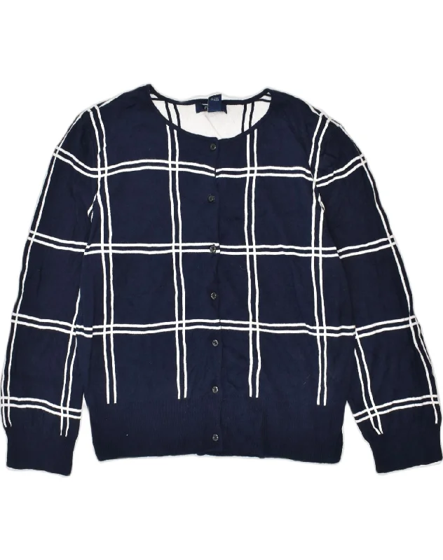Bargain Prices soft sports hoodieCHAPS Womens Cardigan Sweater UK 16 Large Navy Blue Check Cotton Classic Bargain Prices soft sports hoodieCHAPS Womens Cardigan Sweater UK 16 Large Navy Blue Check Cotton Classic