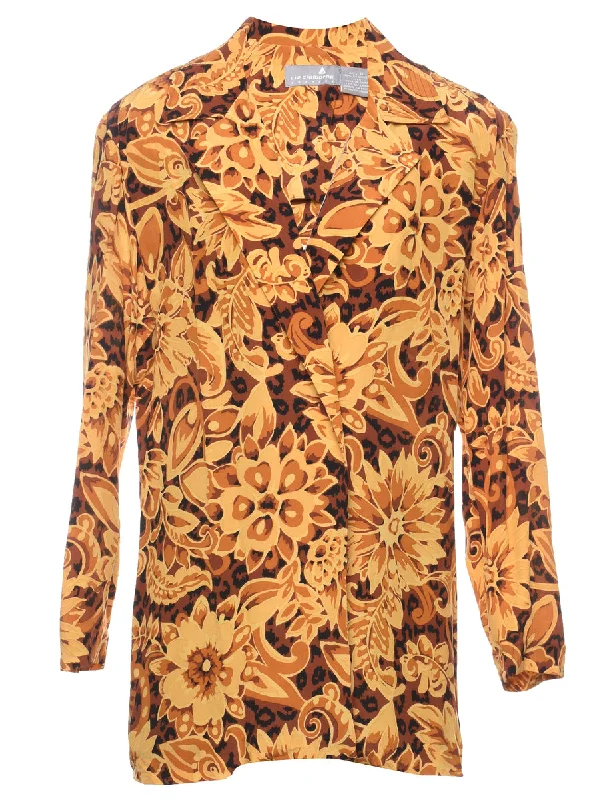 Act Fast windbreaker jacketLiz Claiborne Floral Pattern 1970s Style Blazer - M