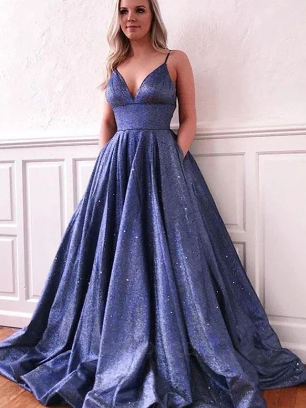 Factory Direct Sale A-line Deep V neck Spaghetti Straps Sparkle Prom Dress with Pockets JKQ102 Factory Direct Sale A-line Deep V neck Spaghetti Straps Sparkle Prom Dress with Pockets JKQ102