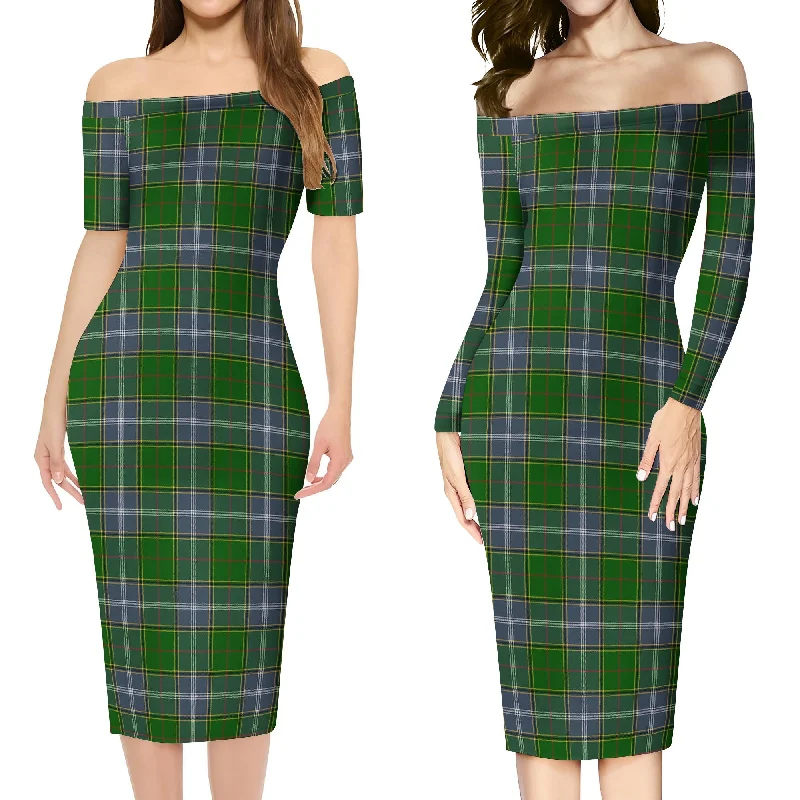 Special Discount Pringle Tartan Off Shoulder Lady Dress