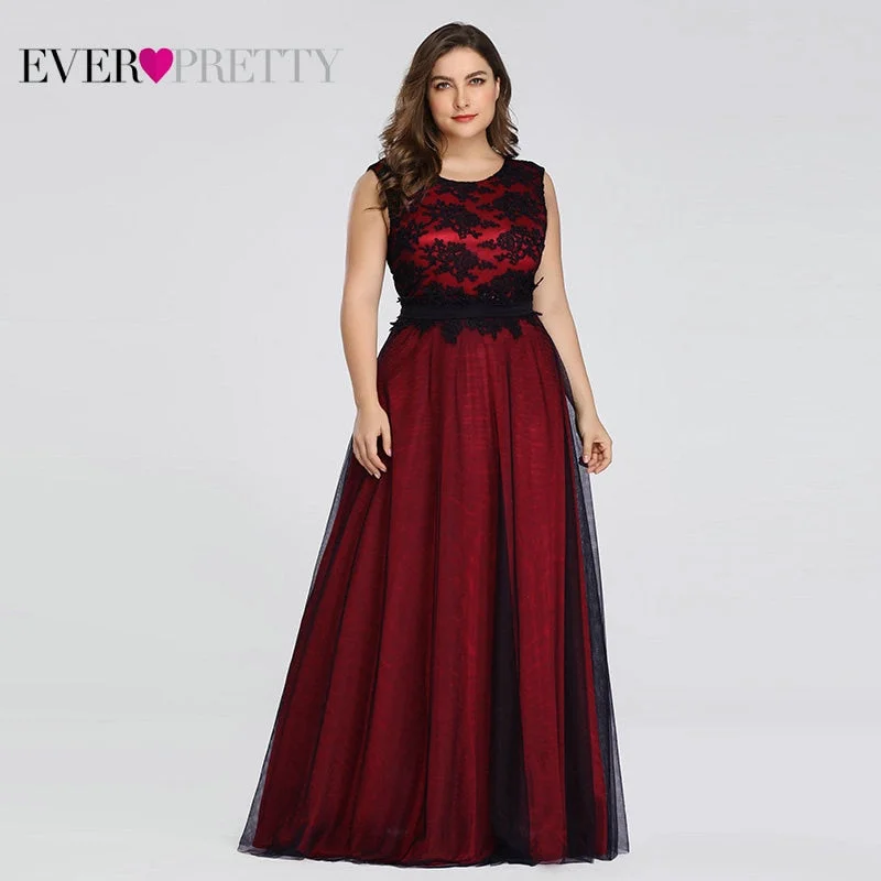 Steals and Deals comfy dressPlus Size Elegant Evening Burgundy Dress