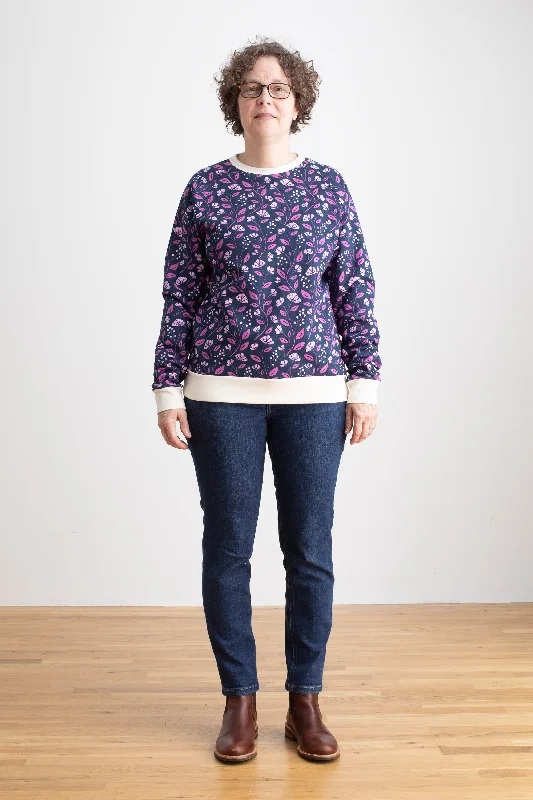 Stock Clearance retro sports hoodieAdult Sweatshirt - Flower Vines Night Sky & Orchid Stock Clearance retro sports hoodieAdult Sweatshirt - Flower Vines Night Sky & Orchid