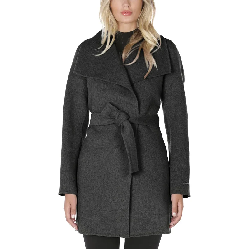 Seasonal Clearance insulated jacketTAHARI Women's Wool Wrap Coat with Tie Belt Deep Charcoal Belted Jacket Seasonal Clearance insulated jacketTAHARI Women's Wool Wrap Coat with Tie Belt Deep Charcoal Belted Jacket