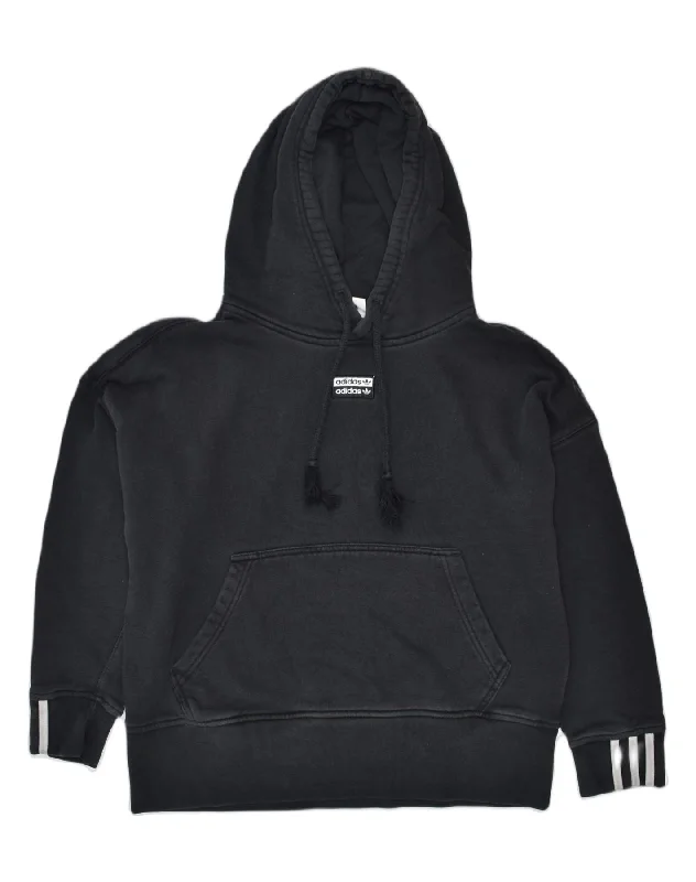 Deal Zone performance hoodie for gymADIDAS Womens Oversized Hoodie Jumper UK 8 Small Black Cotton
