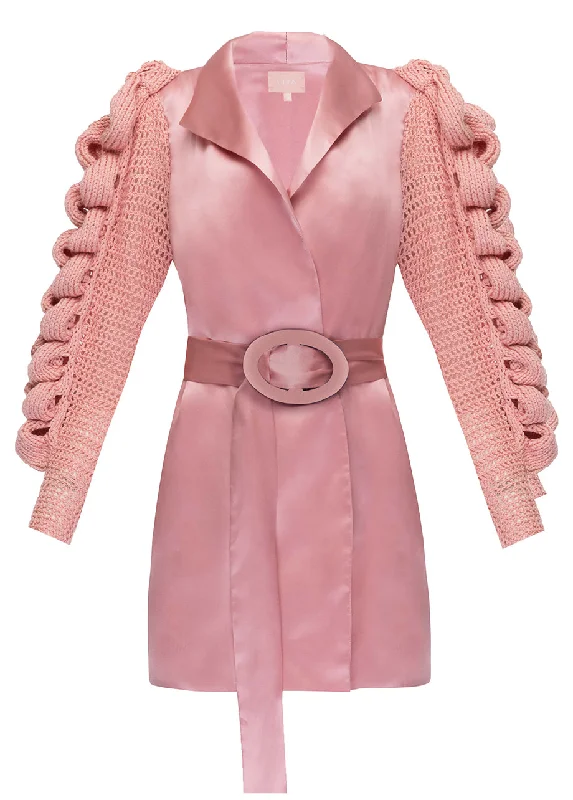Big Discounts denim dressDRESS - JACKET WITH KNITTED SLEEVES