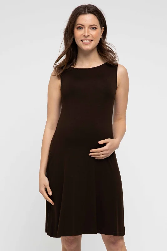 Online Only trendy wrap dressAdele Maternity Dress - Chocolate
