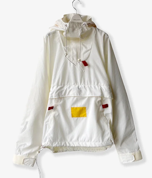 One-DAY Sale slim fit coatFUMIKA_UCHIDA/NYLON HOODED PULLOVER WINDBREAKER(WHITE)