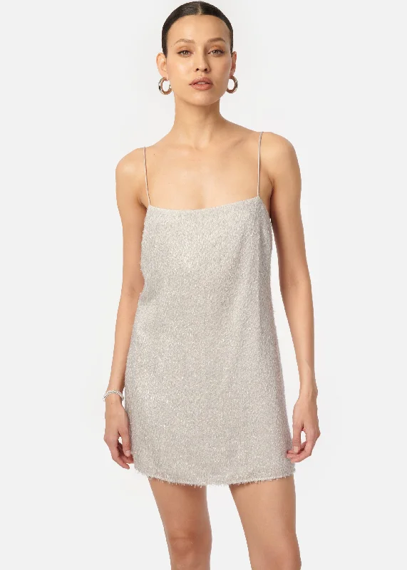 Price Rollback Rin Metallic Chiffon Mini Dress Haze