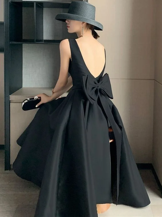 Lowest Price chic wrap dressElegant Black Prom Birthday Ball Gown Backless Big Bow-tie Evening Guest Long Party Summer Dresses Y5790