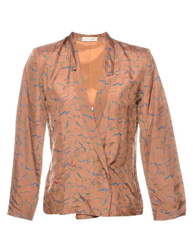 Extra Savings contemporary coatBrown & Blue 1980s Patterned Blazer - S