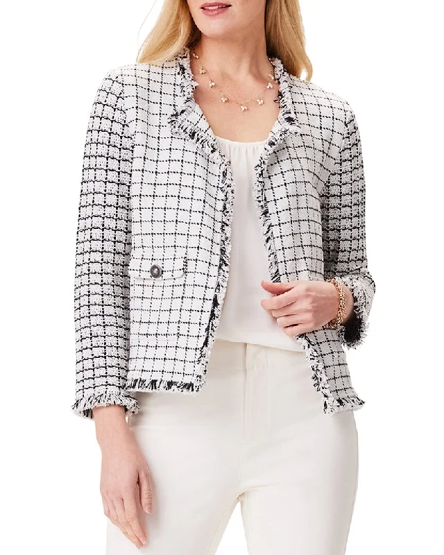 Big Discounts oversized trench coatNic+Zoe Grid Fringe Mix Knit Pocket Jacket