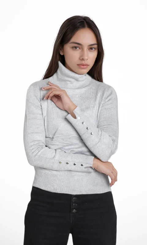 Hot Deal soft athletic sweatshirtWomen High Neck Soft Top (Grey)