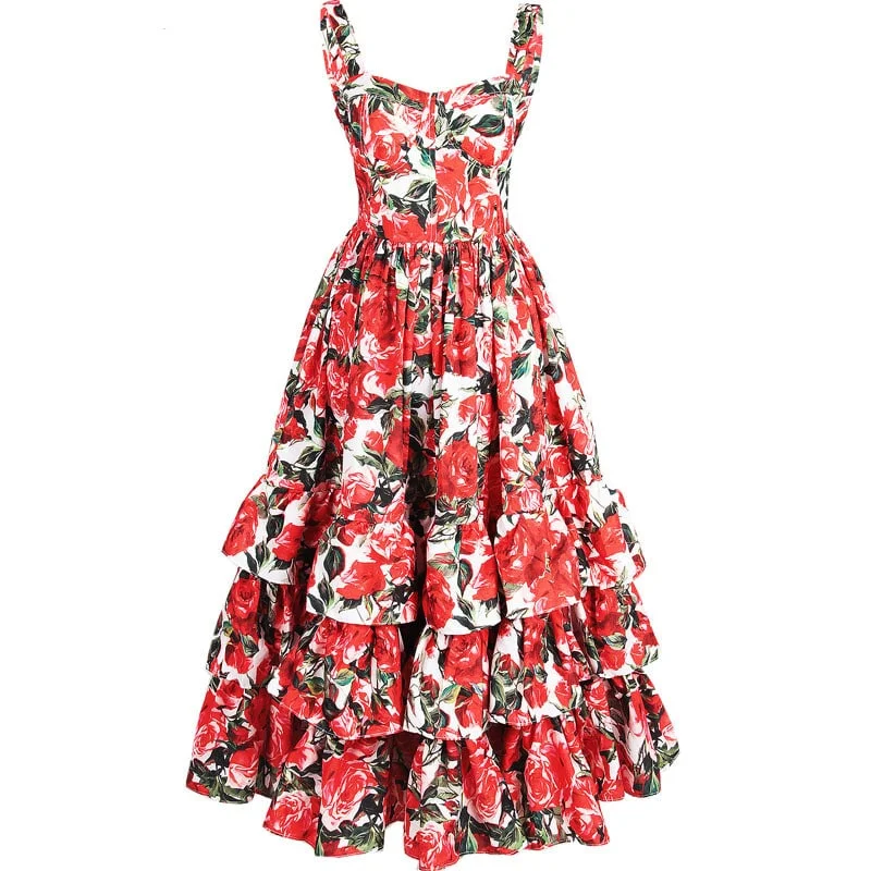 Limited Availability winter dressFloral Printed Ball Gown Dress