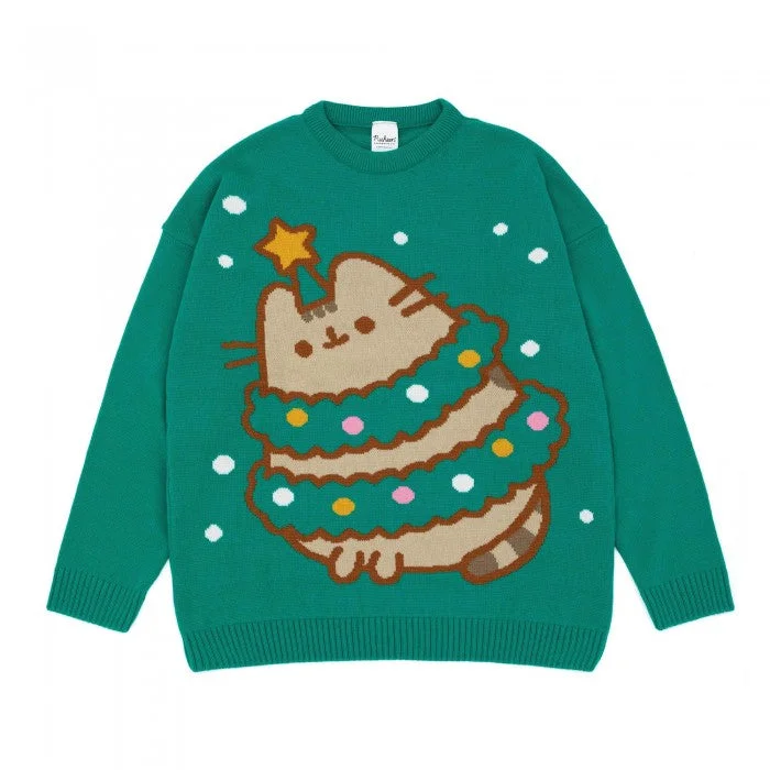 Super Sale warm workout hoodiePusheen Womens/Ladies Knitted Christmas Sweatshirt