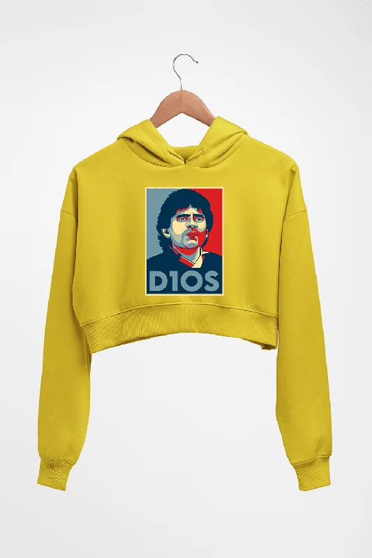 Super Bargain zippered hoodieDiego Maradona Crop HOODIE FOR WOMEN