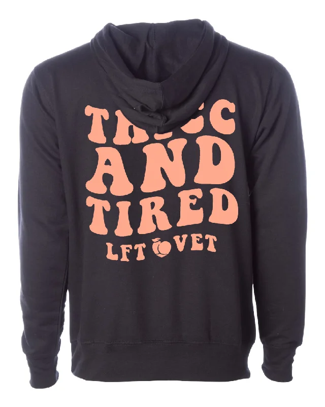 Inventory Reduction street style hoodieThicc and Tired Peach Hoodie