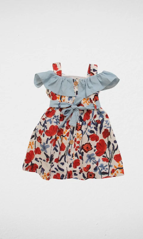 floral kids dress (Red Flowers)