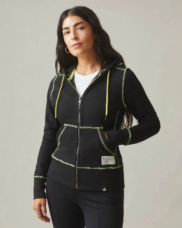 Contrast Classic Full Zip - Black