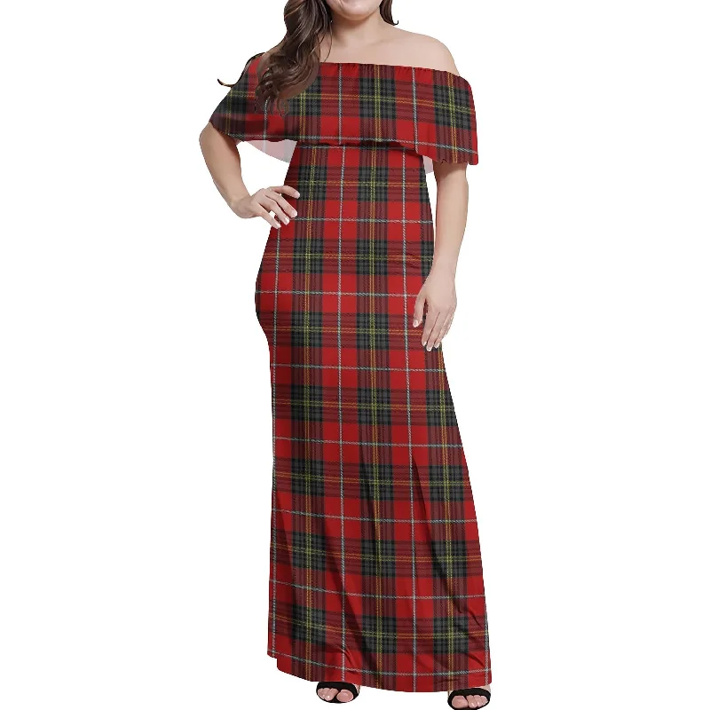 Big Discounts Orr Tartan Off Shoulder Long Dress