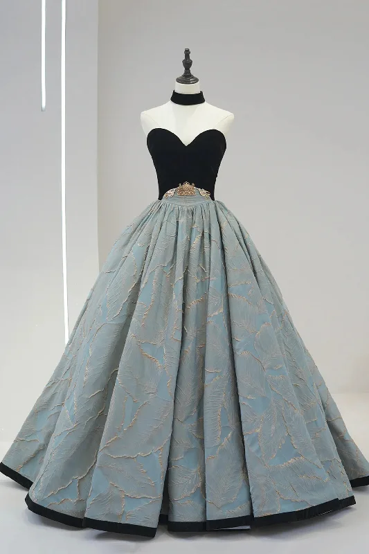 Buy Now Stylish Black Velvet and Jacquard Fabric Long Prom Dress, A-Line Strapless Evening Dress Buy Now Stylish Black Velvet and Jacquard Fabric Long Prom Dress, A-Line Strapless Evening Dress