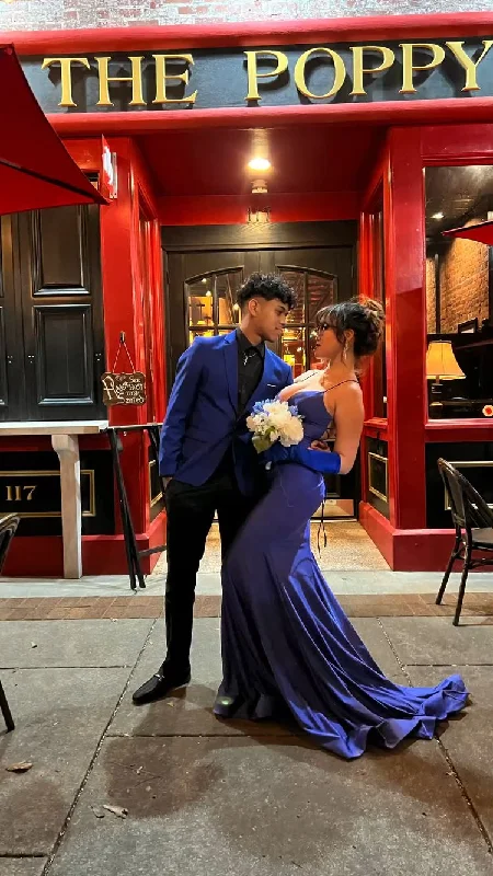 Price Drop midi dressClassic Royal Blue Mermaid Evening Dress with Train  Y4229