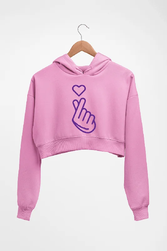 Purple Heart Crop HOODIE FOR WOMEN