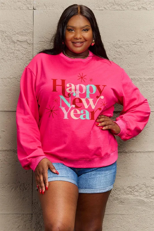 Doorbuster Deal contemporary fitness sweatshirtSimply Love Full Size HAPPY NEW YEAR Round Neck Sweatshirt Doorbuster Deal contemporary fitness sweatshirtSimply Love Full Size HAPPY NEW YEAR Round Neck Sweatshirt