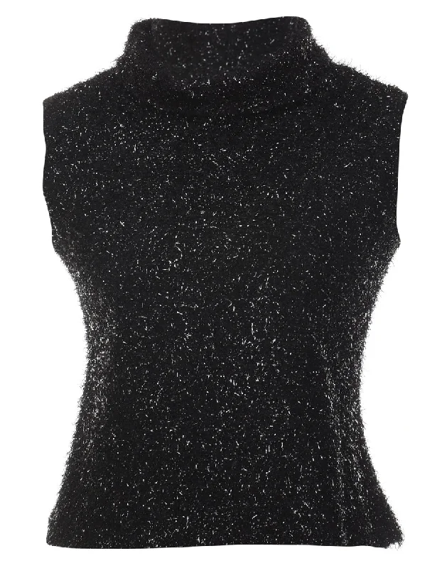 Black Lurex Party Top - S