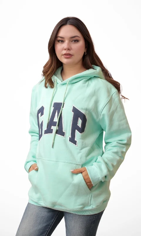 Act Now fashionable workout wearWomen Vintage Pullover Hoodie (Mint)